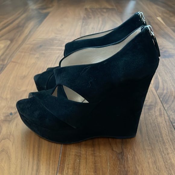 Prada Black Suede Platform Wedges Excellent Condition - Picture 4 of 6